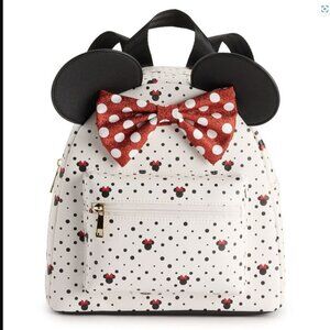 Disney's Minnie Mouse Mini Backpack with Glitter Bow and 3D Ears